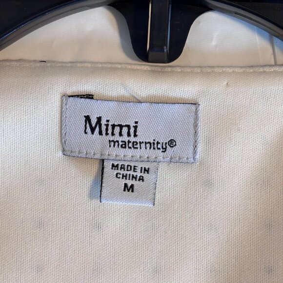 Mini Maternity Women’s M Black & White Floral Empire Waist Dress Lace Detailing - Picture 4 of 9